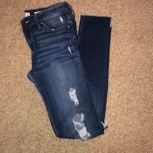 Dark Wash Hollister Low Rise Super Skinny Jeans